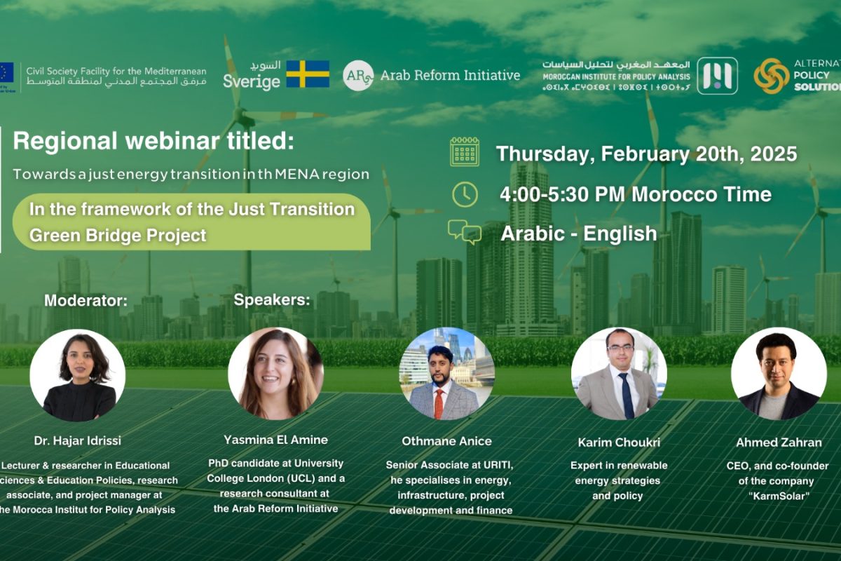 Webinar: Towards a Just Energy transition in the MENA region